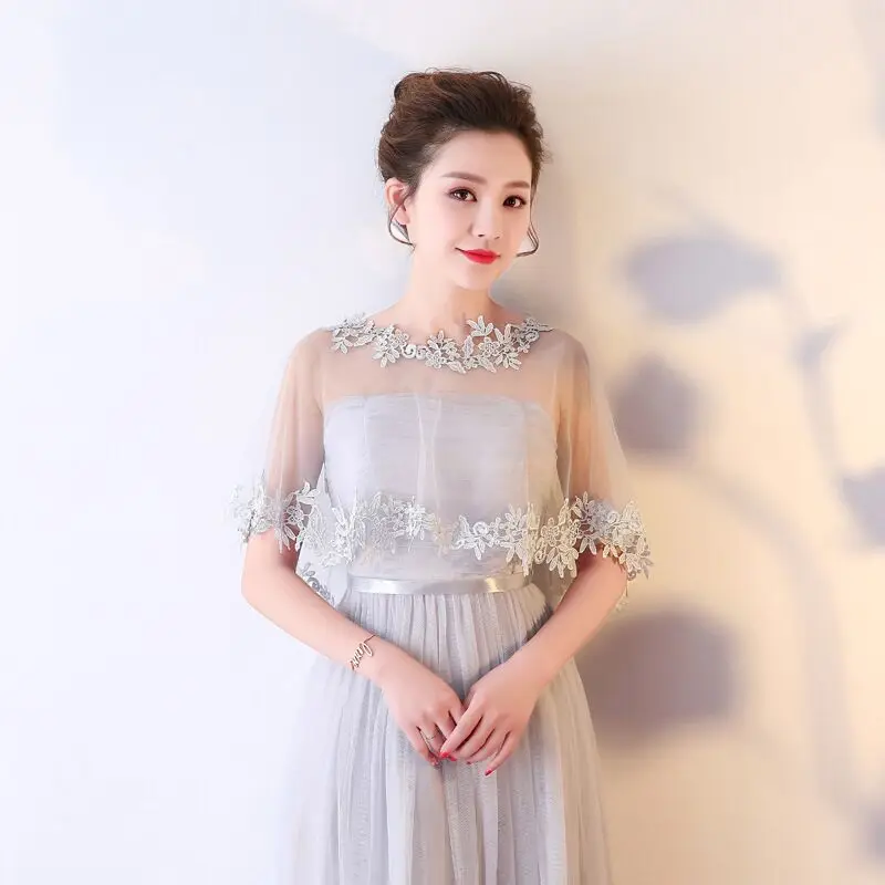 Frauen Party Braut Casual Spitze Schal Hochzeit Cape Abendkleid Cape Stil Schal Elegante Licht Sheer Gaze – Detail 10