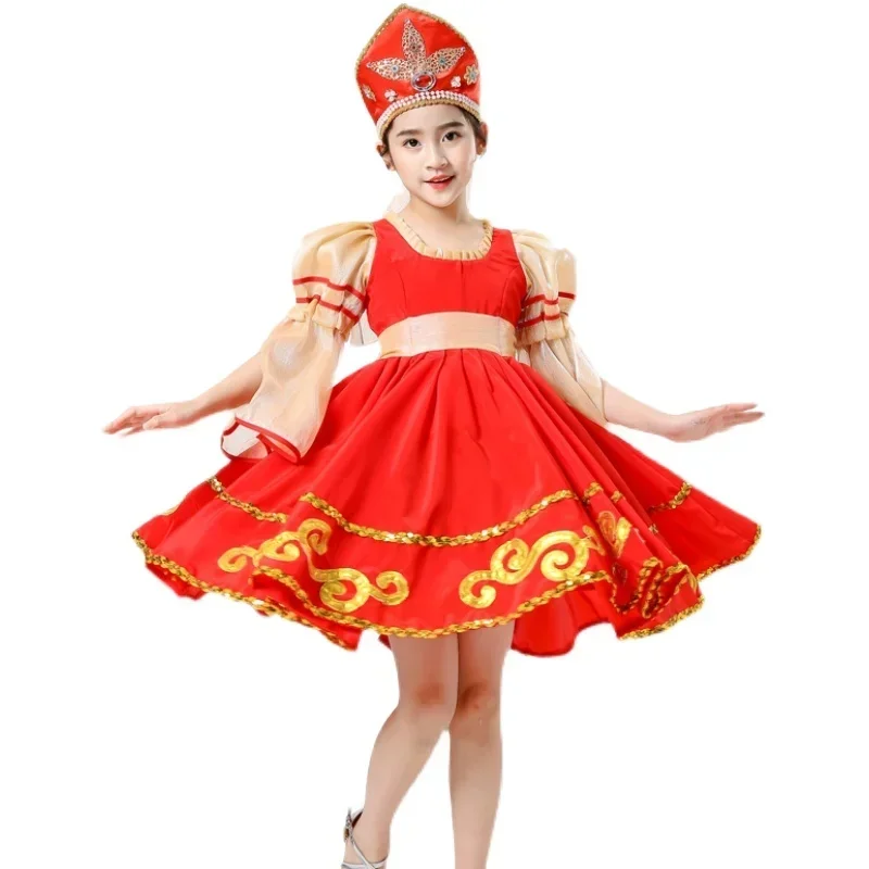 New Classical Elegant Russian National Dance Dress Adult Girl Kids Women Stage Performance Costume European Princess Stage Dress