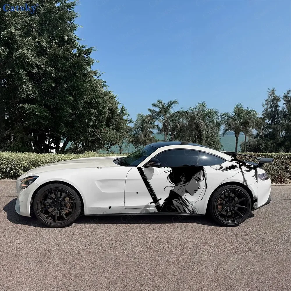 2pcs Sword Falls Wind Calms, Durable, Fade-resistant, Enhance Vehicle Aesthetics With Bold Artistic Design Car Vinyl Wraps