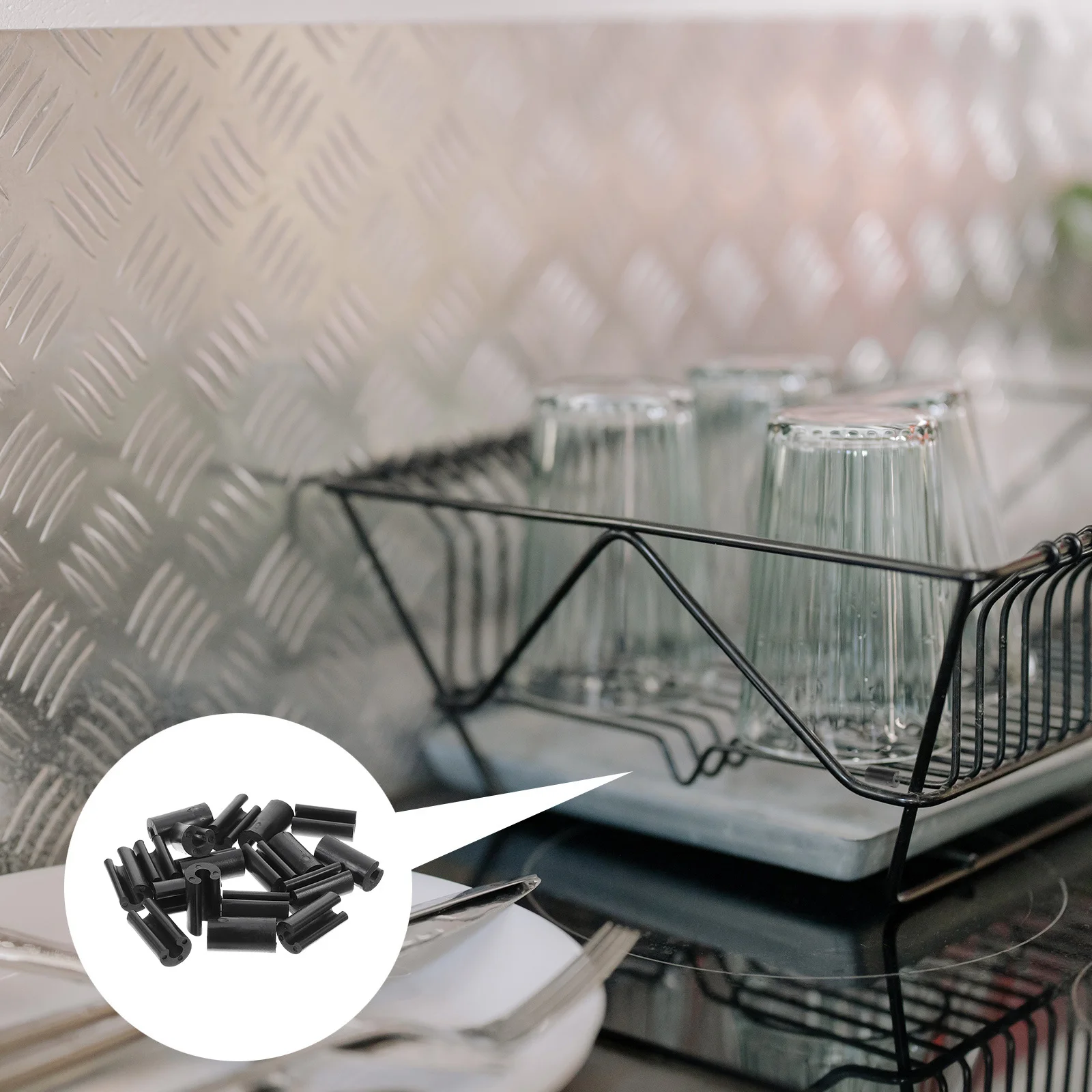 

50Pcs Sink Grid Rubber Feet Non-Slip Replacement Pads Kitchen Sink Protector Accessories Rubber Feet Grid Wire Glider