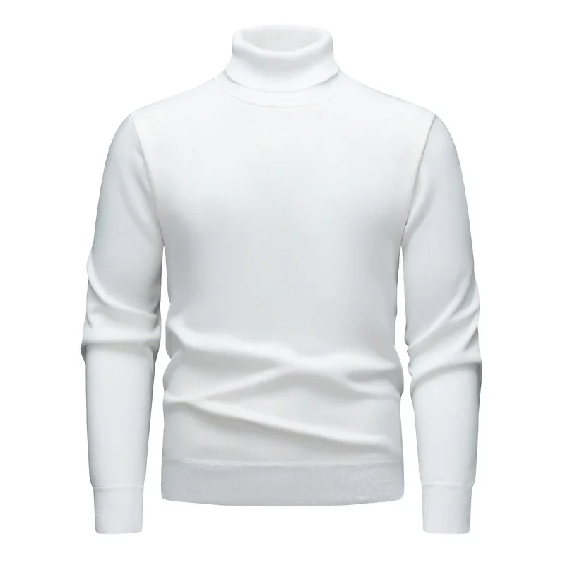 2026 Autumn and Winter New Men's High Neck Pullover, Tailored for Middle-aged and Young People, Simple Commuting Style