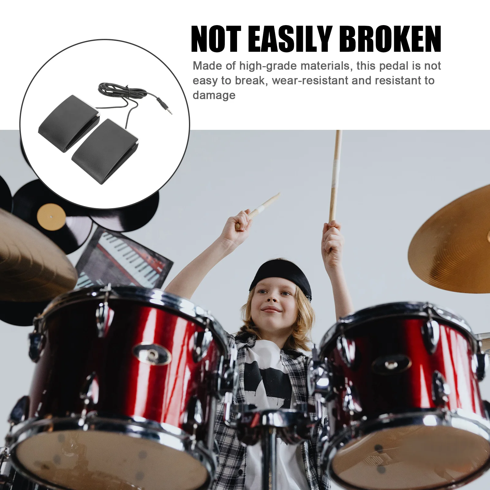 

Electric Piano Damper Pedal Widened Sustain Pedal For Drum Foot Controller Thickened Nonslip Sturdy Piano Accessory