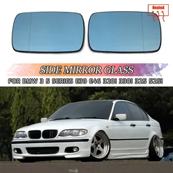 For BMW E46 Blue Left Right Side Car Glass Heated Rearview Mirror Glass 1998-2006
