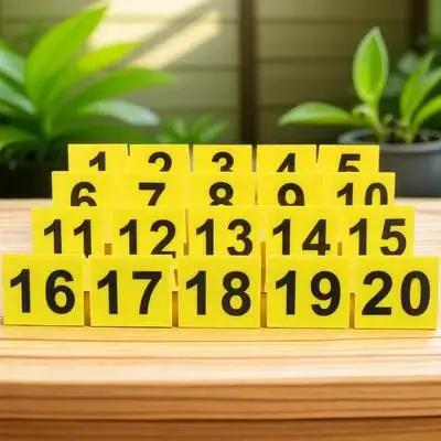 

20Pcs Compact Acrylic Number Markers V-Shaped Double-Sided Design for Restaurant Tables Easy Readable Elegant Minimalist