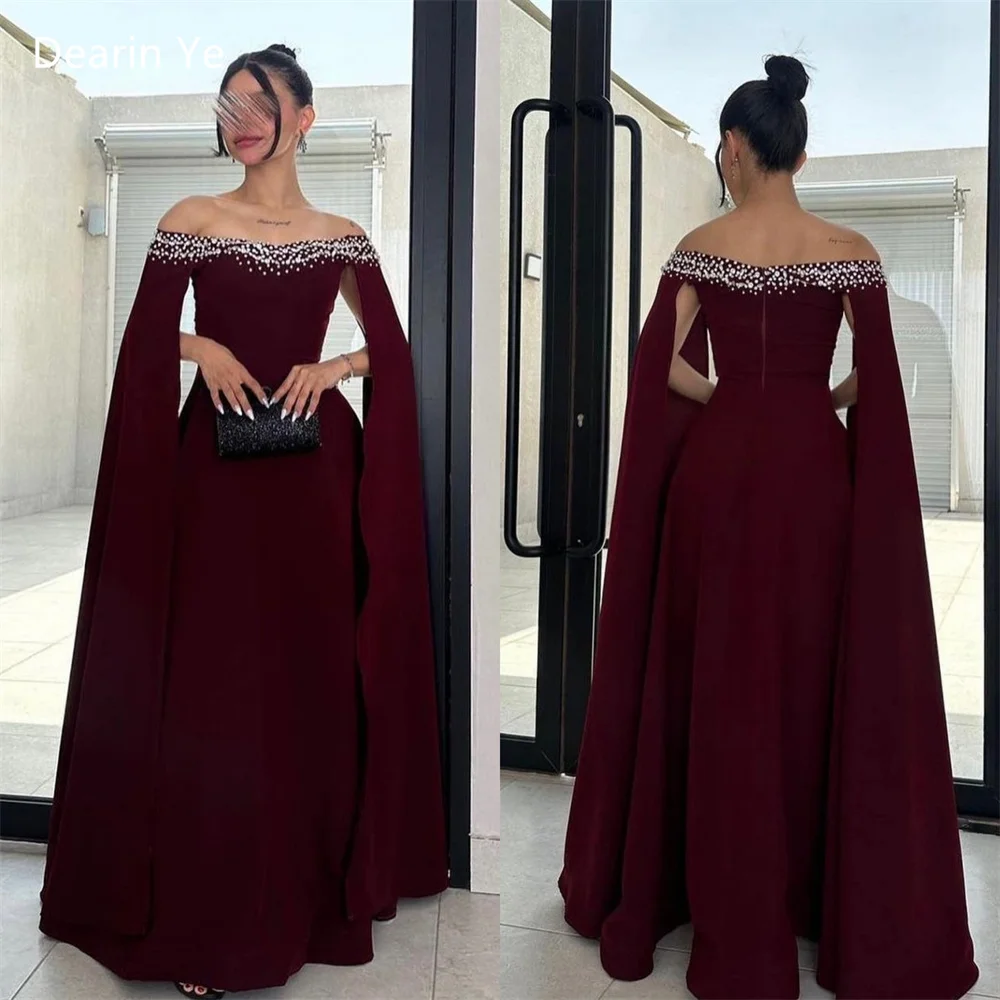 Customized Saudi Arabia Prom Gown Evening Dearin Off-the-shoulder A-line Floor Length Sequin Skirts Bespoke Occasion Dresses For