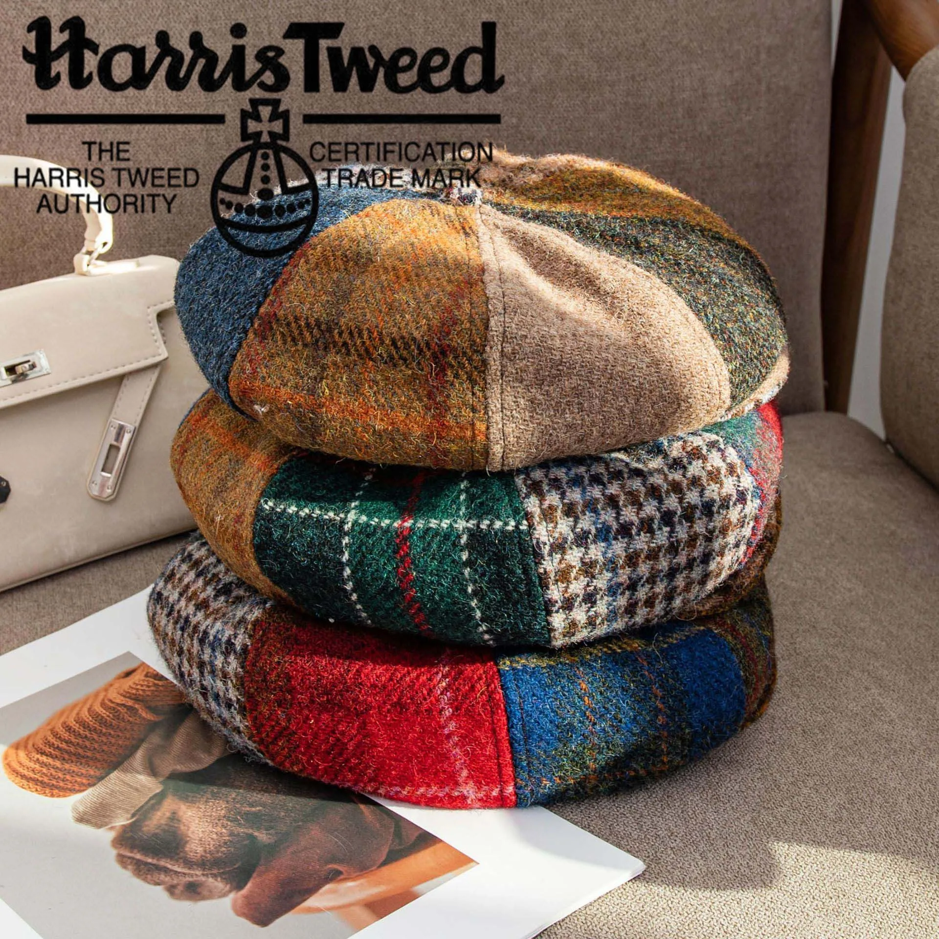 british-harris-tweed-color‑block-beret-hat-vintage-artist-painter-hat-warm-wool-fashion-casual-hat-for-men-women