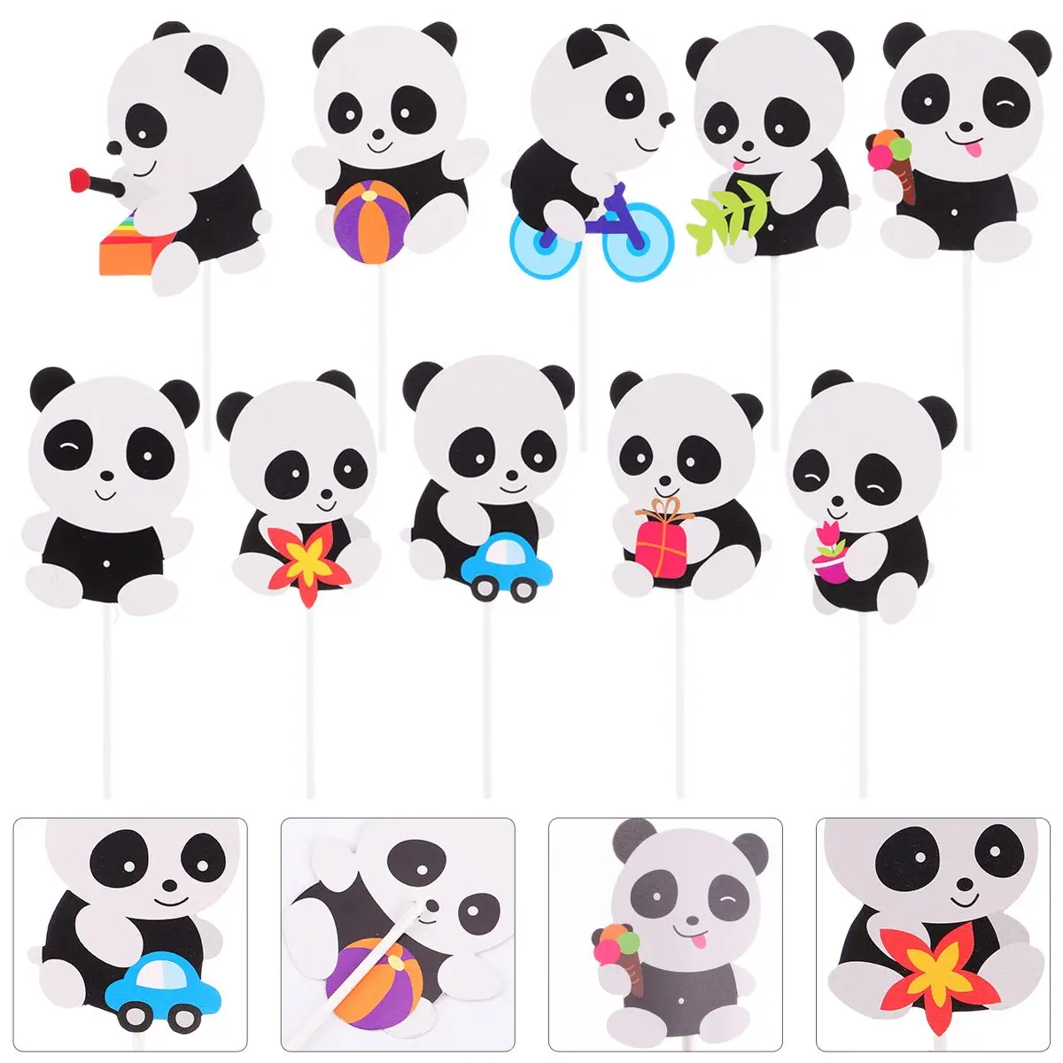 

Cake Toppers White Dessert Flags Birthday Party Decorations Creative Cupcake Insert Cards Animal Fruit Picks Cake