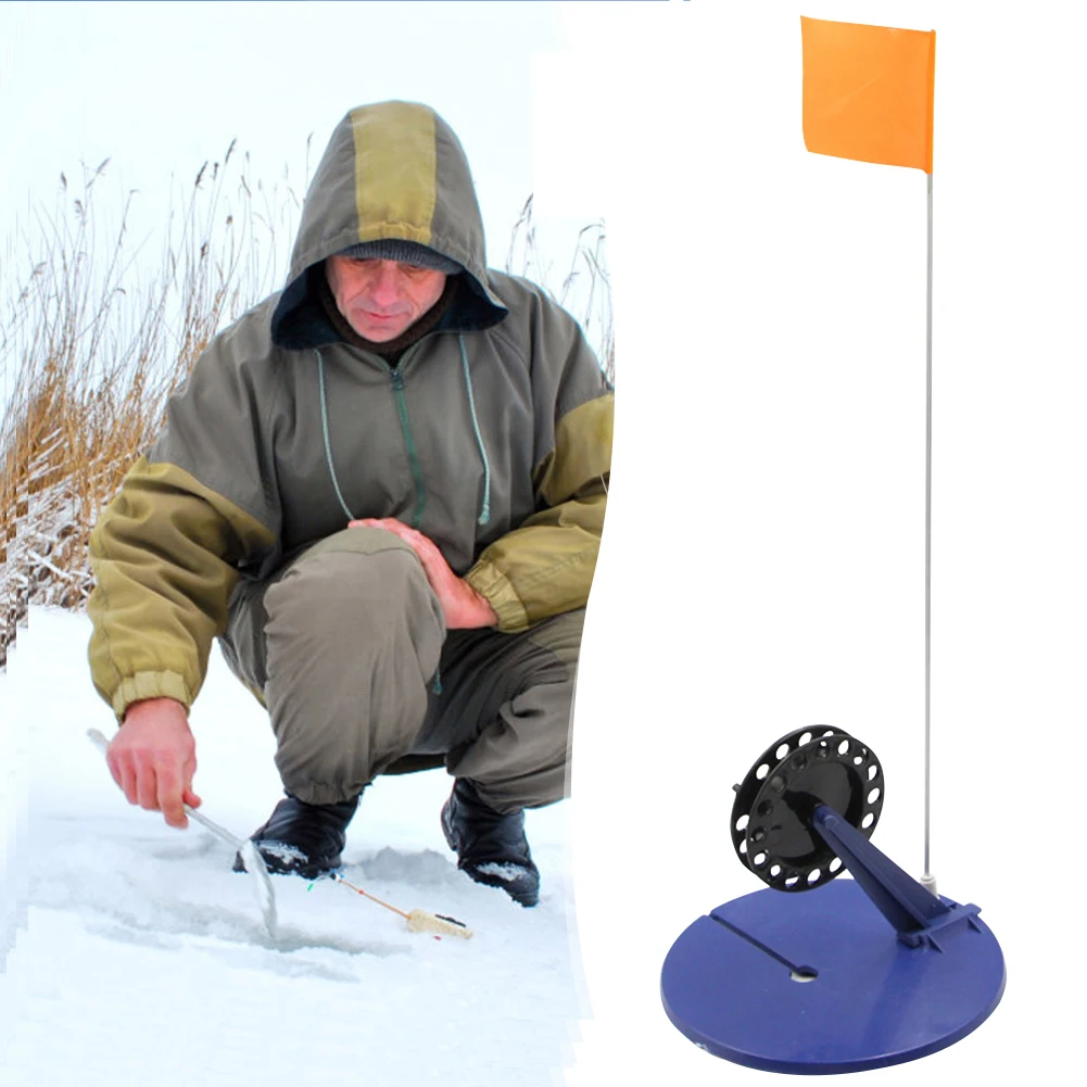 2/4/6Pcs Tip-Up Metal Pole Durable Ice Fishing Rod Hand Free Metal Pole Tip-Up Ice Fishing Flags Fishing Accessory