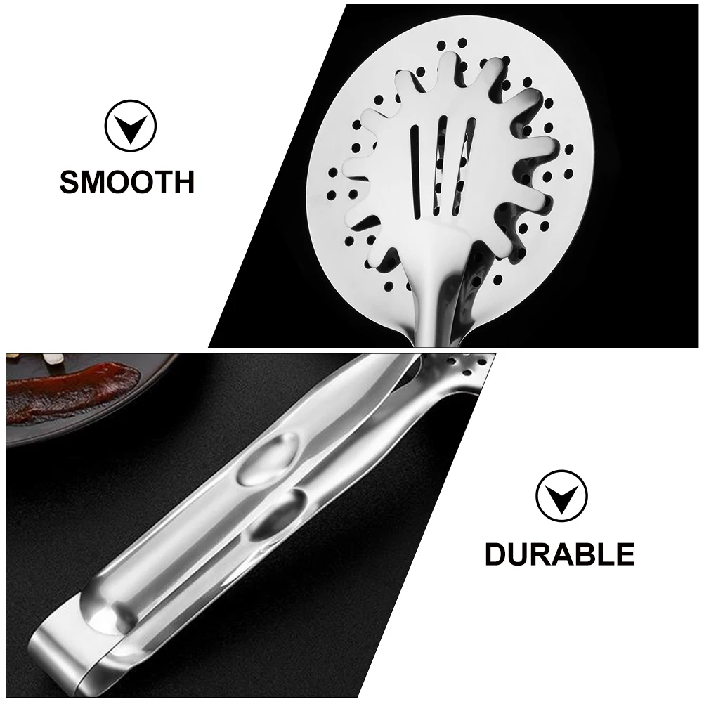

Stainless Steel Fried Clip Filter Spoon Multi Functional Clip Multi Functional Kitchen BBQ Steak Cooking Tool