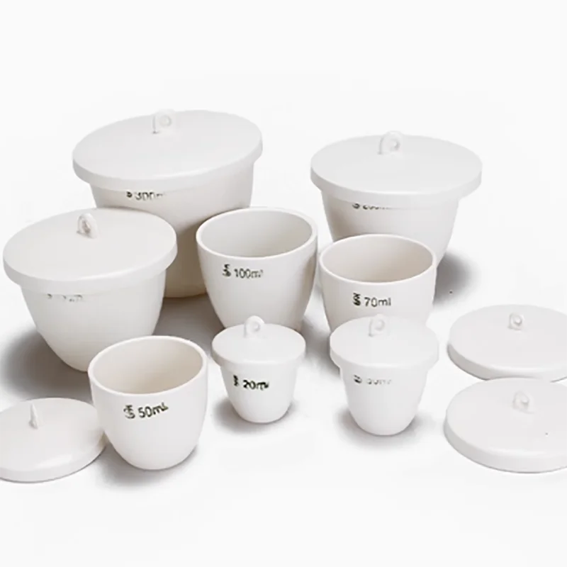 

5ml To 300ml Porcelain Crucible Lab 1/2/5/10pcs Ceramic Crucible with Lid for School Labratory Experiment