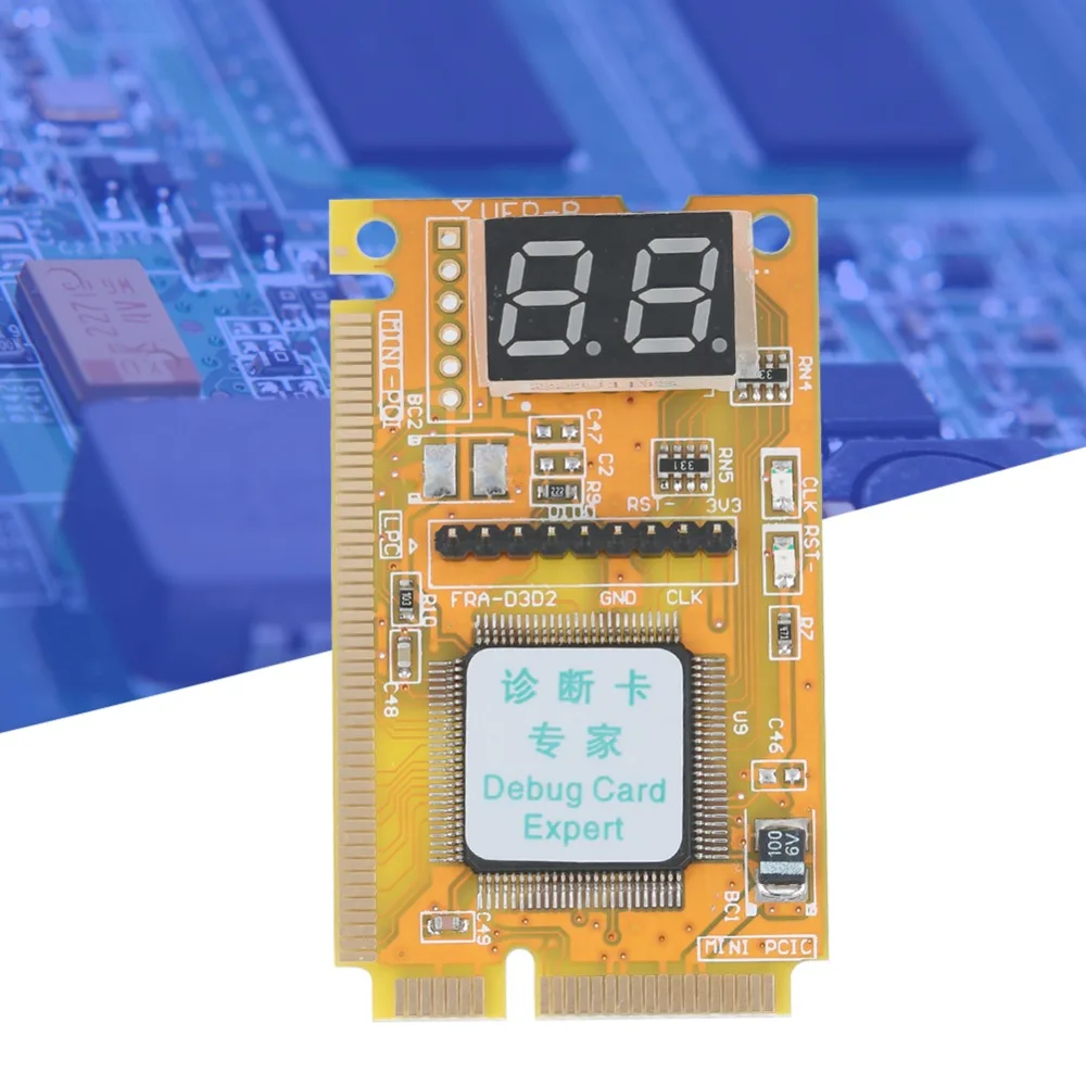 

Practical Mini PCI-E Diagnostic Card Yellow 3 in 1 Card Laptop Analyzer Computer Supplies