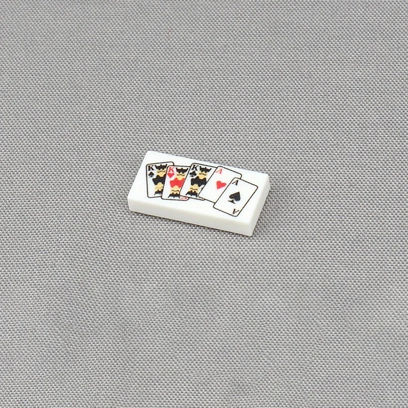 Moc 10 pçs impresso poker palhaço cartões 3069 1x2 padrão blocos de construção flor ameixa fantasma tijolos partícula brinquedos educativos presentes