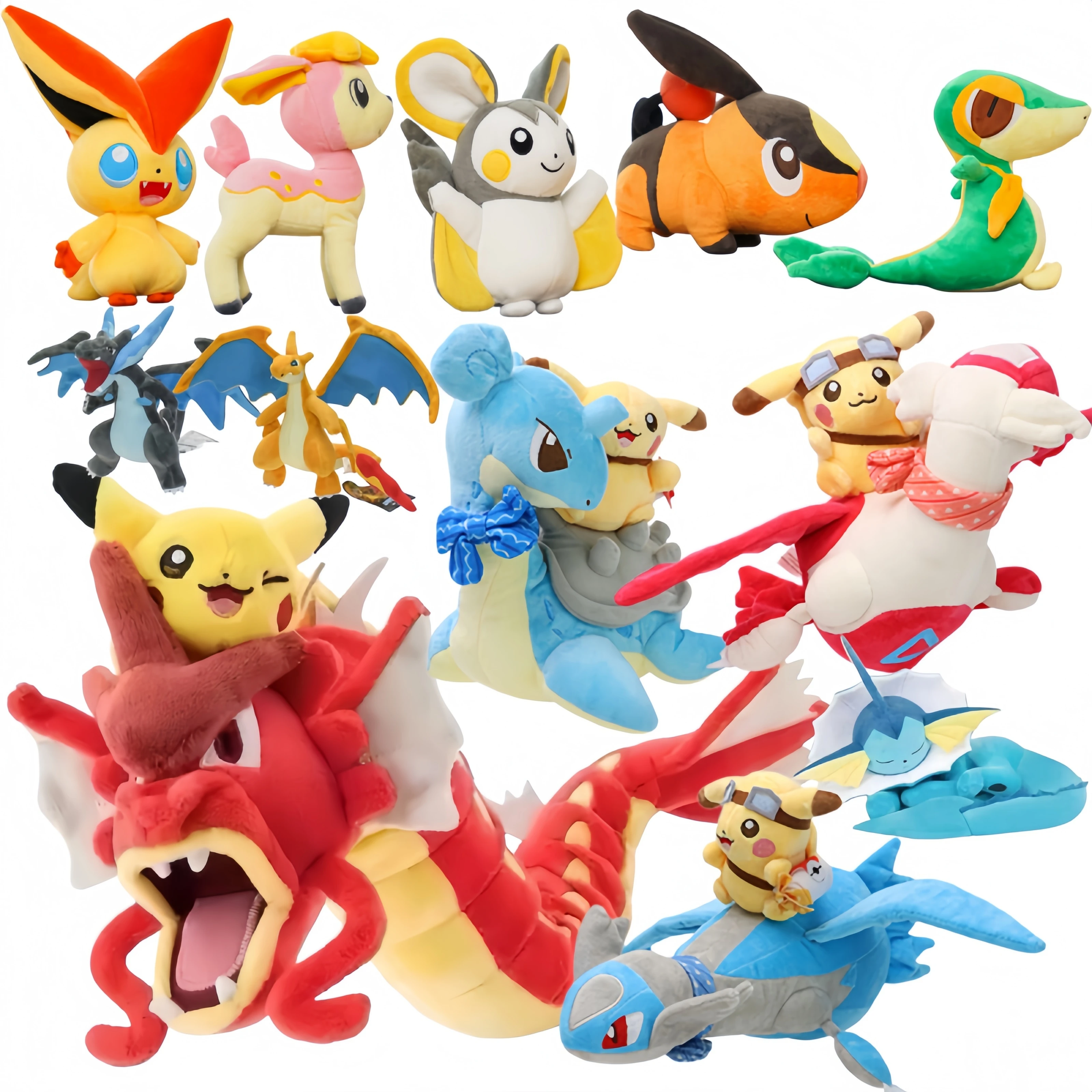 bonecos-de-pelucia-pokemon-victini-tepig-deerling-nivy-charizard-pikachu-montando-gyarados-lapras-latios-latias-boneco-vaporeon-para-dormir