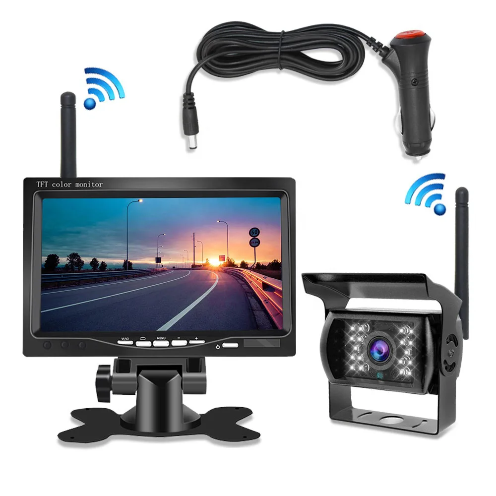 

7Inch Monitor Wireless Rear View Backup Camera Night Vision System for Car RV Truck