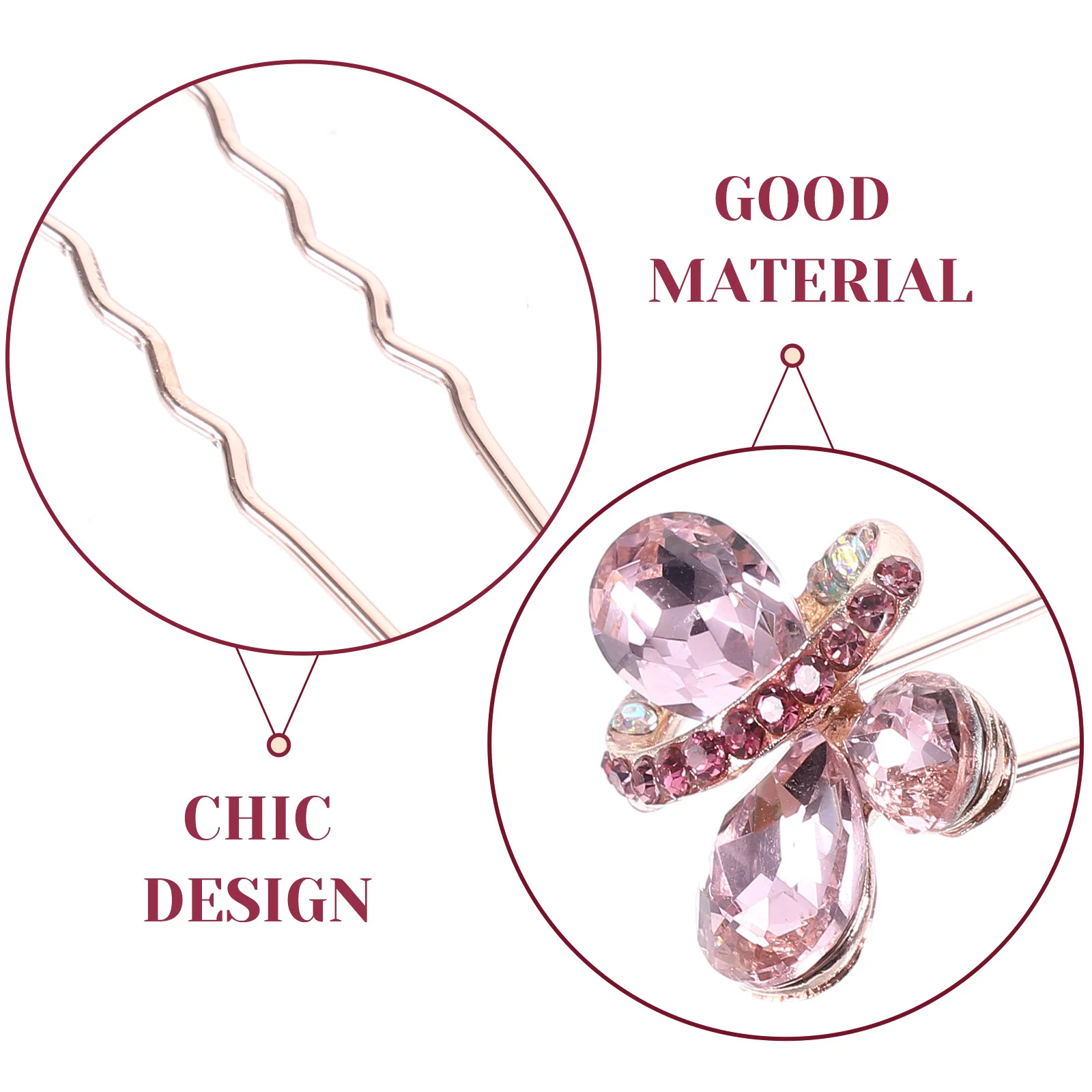 

4Pcs Water Crystal U Shape Hairpin Bridal Rhinestone Hairpin Wedding Hair Accessories for Bride Bridesmaid Rhinestone Hairpins