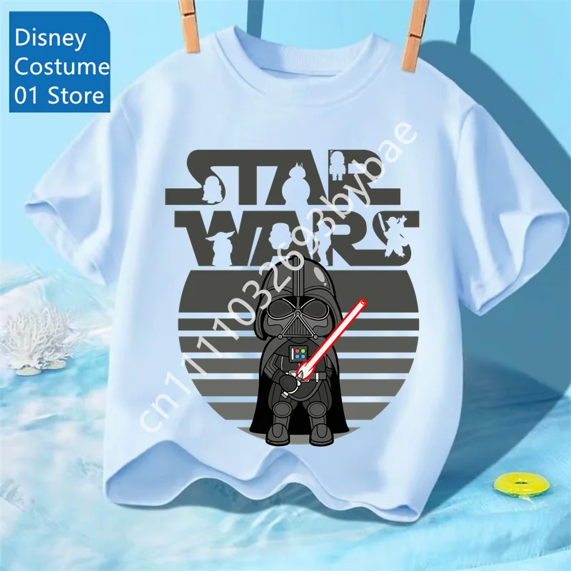 Star Wars The Mandalorian Grogu Print Kids Cotton T Shirt Cotton - Boys and Girls Baby Little Casual Soft Breathable Daily Wear