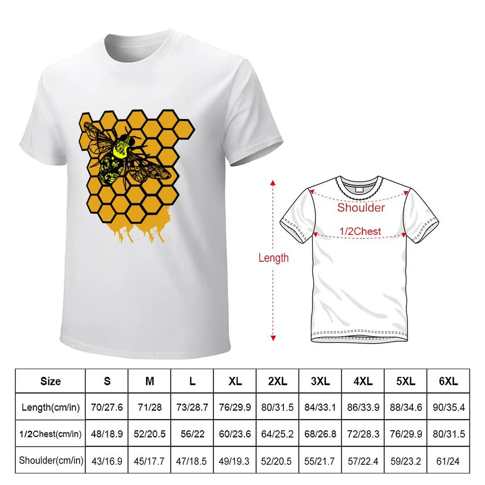 Bee Leaking Honeycomb T-shirt sports fans heavyweights oversized t shirt men