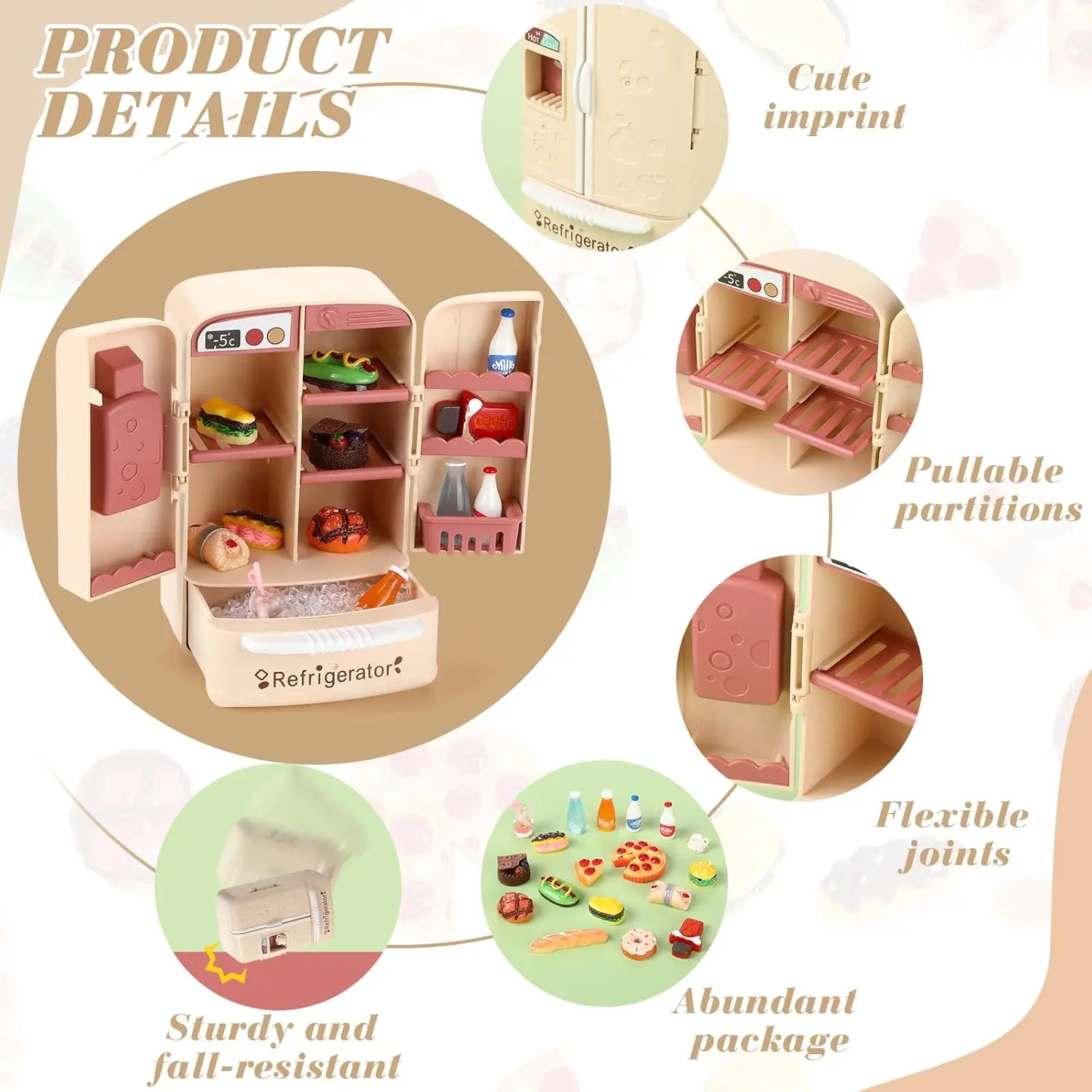 1:12 Mobili in miniatura Carrello della spesa Frigorifero Scaffale da cucina Mini Bevanda Dessert Cibo Casa delle bambole Cucina Giocattolo Modello Regalo nuovo