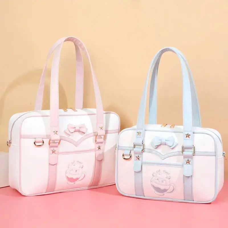 

Cute Cartoon JK PU oulder Bags 2024 Sweet Embroidery Kawai Faionable Multi-Functional e Bag for Men And Women