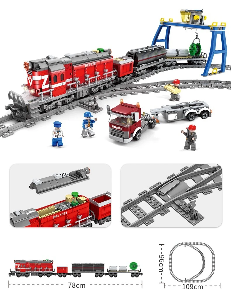 

KAZI Light Tra Train Сборная игрушечная модель Высокоскоростная игрушка Metro Harmonious Restoration Number Building Blos для детей