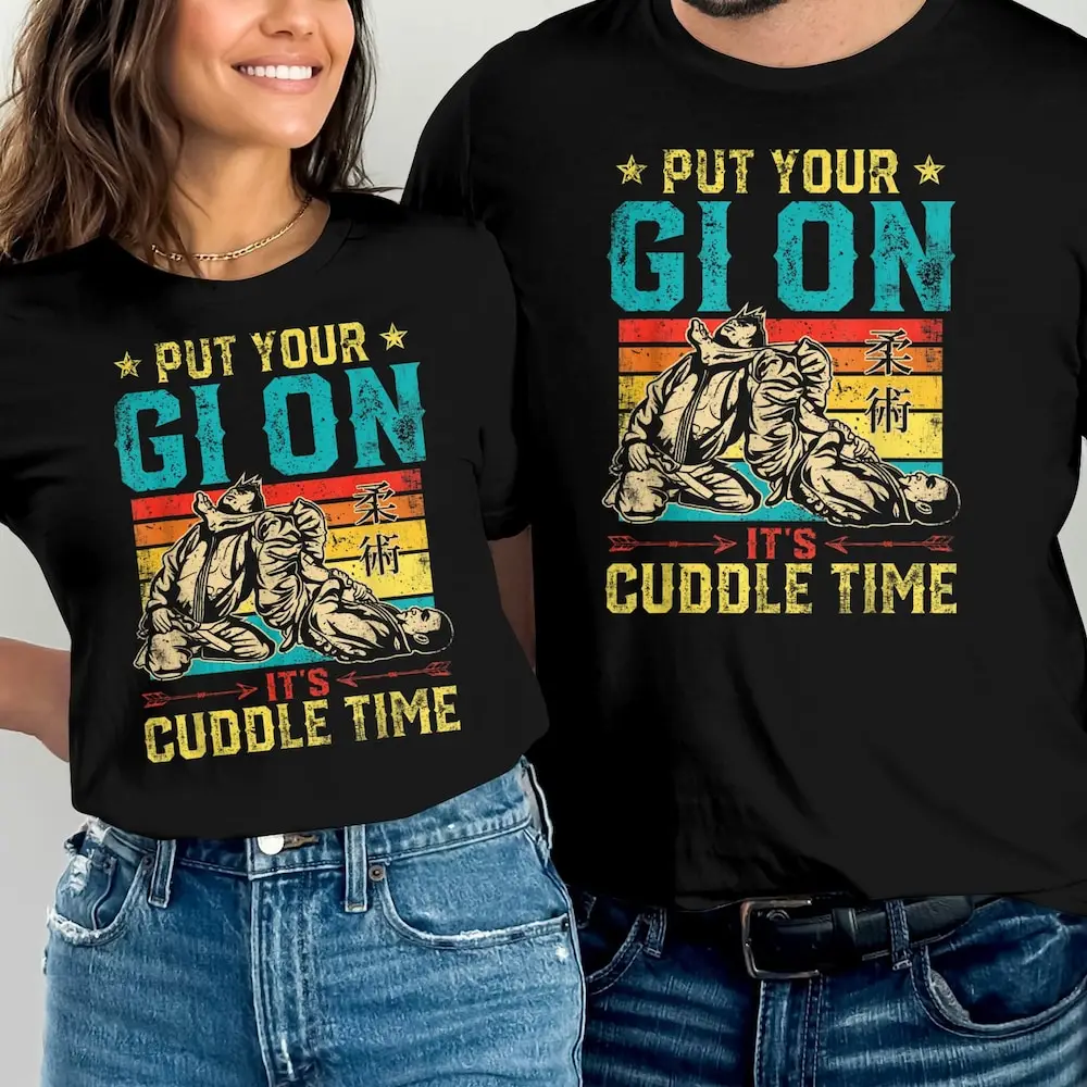 Jiu Jitsu Put Your Gi On It'S Cuddle Funny Time Vintage Bjj T Shirt Brazilian Martial Arts