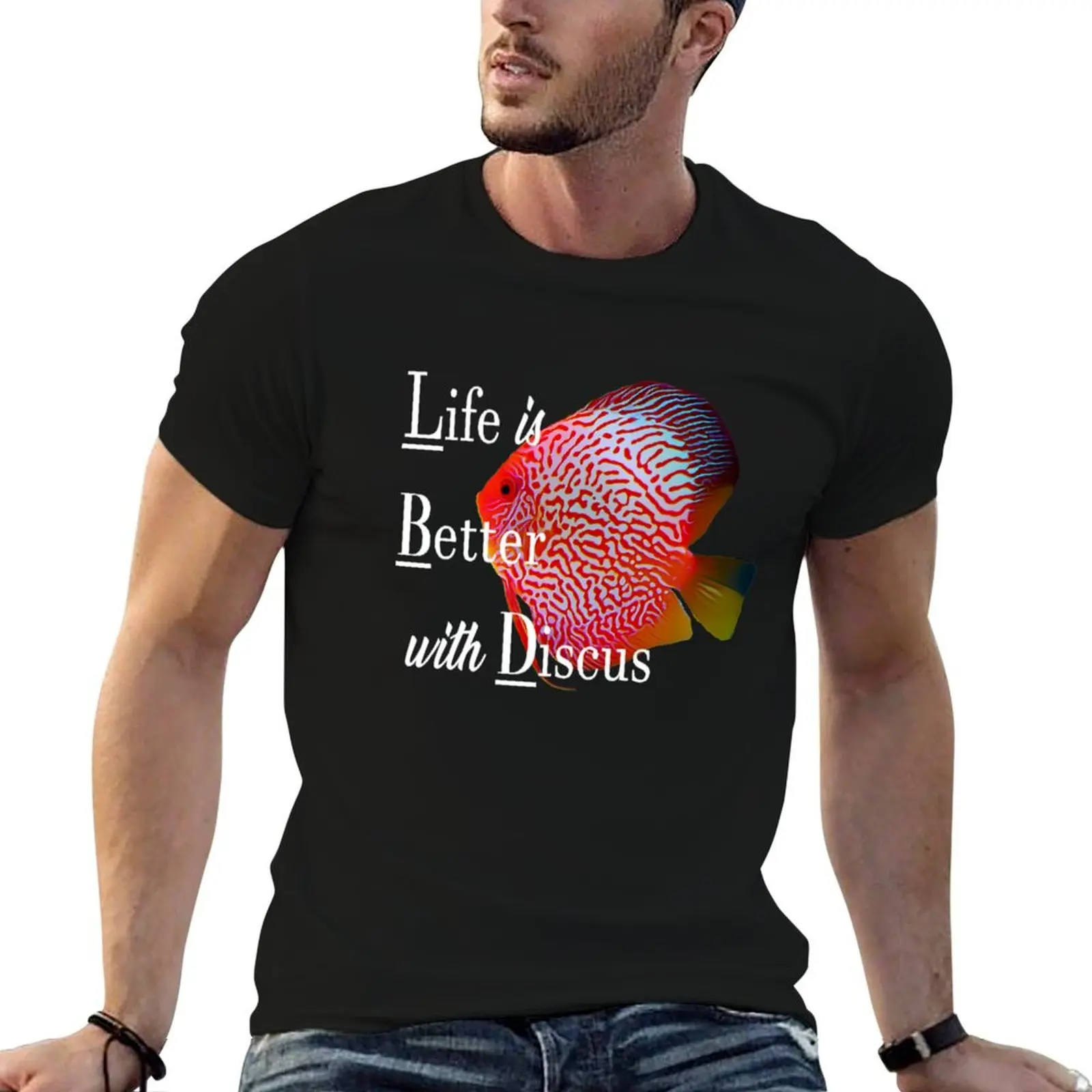 

Discus Fish T-Shirt oversized graphic tee graphic tee shirt slim fit t shirts for men