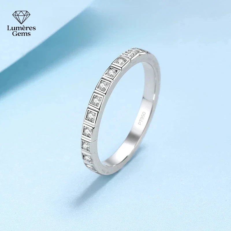 

High Quality Platinum PT950 Rings Moissanite VVS1 D Color 0.165CT Diamond Classic Attend A Cocktail Party For Women Certified