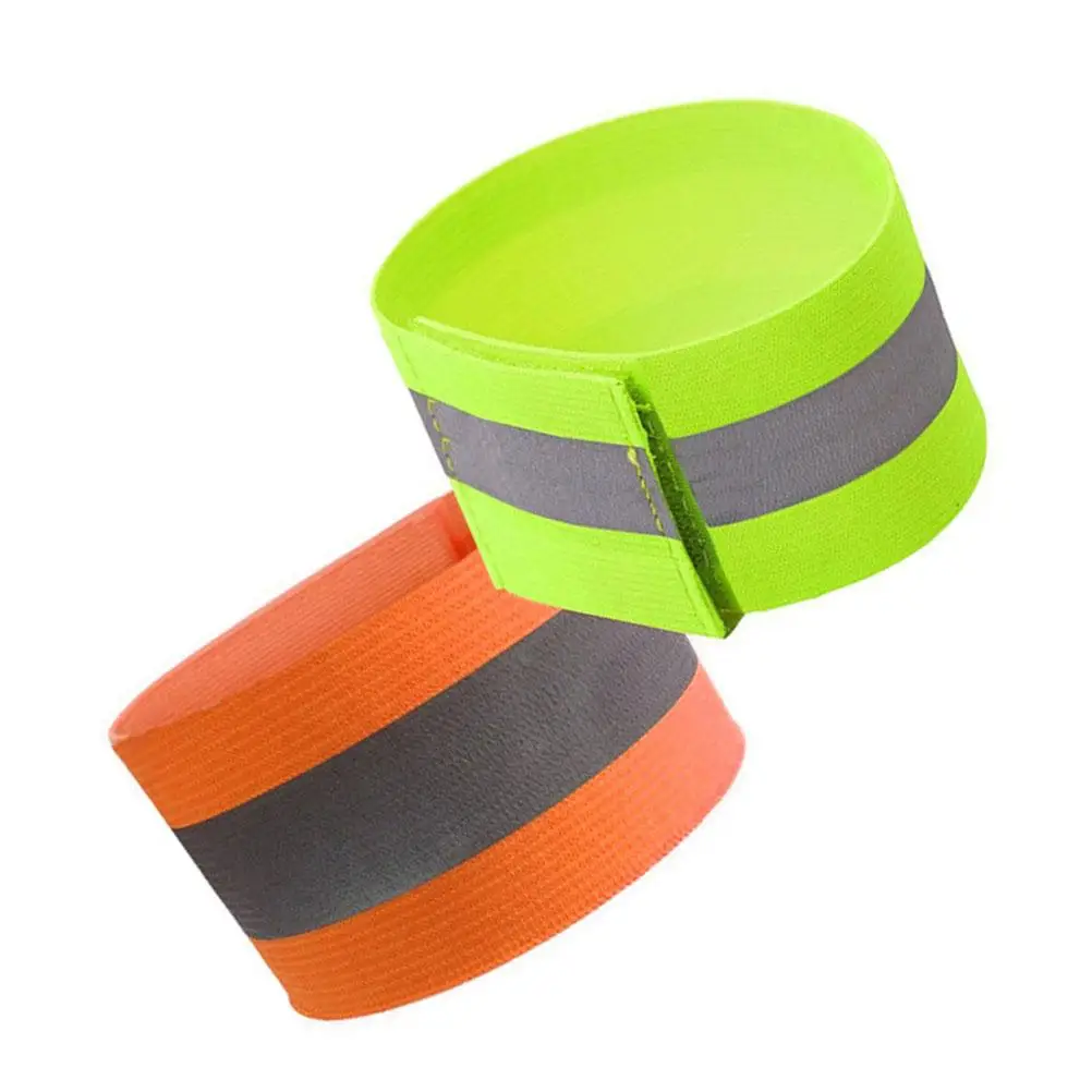 

4Pcs Reflective Wristbands Safety Gear Lightweight Elastic Nylon Straps High Visibility Ankle Bands Running Accessories Night