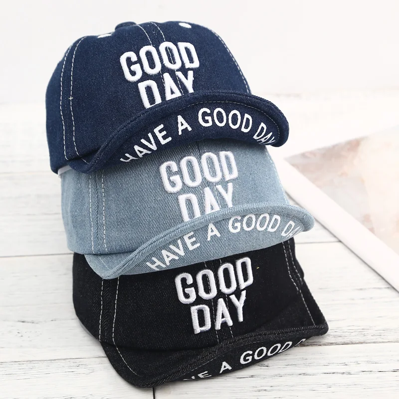 Spring Summer Baby Hat Baby Girls Boys Denim Baseball Cap 1 Years 2 Years Kids I Love Mama and Papa Flat Cap Children Sun Hat