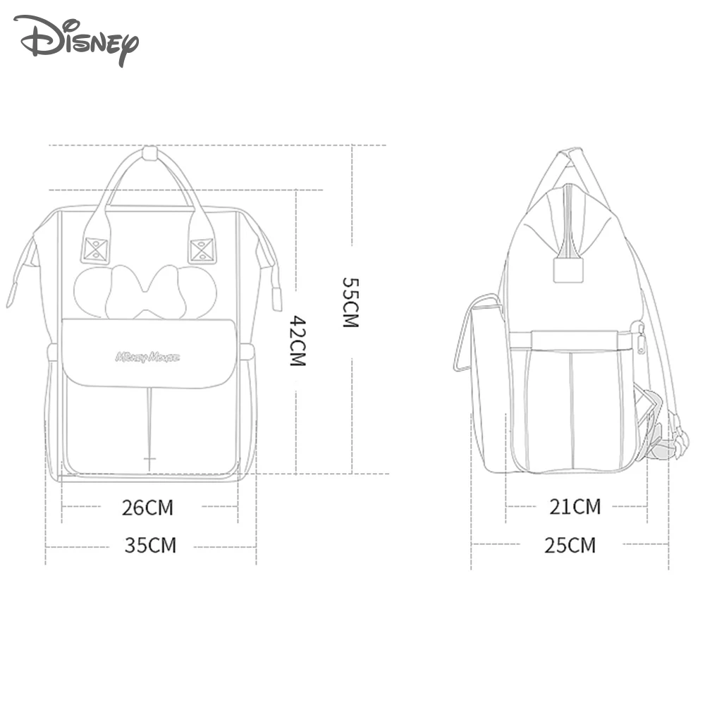 Disney Diaper Bag Mother Maternity Nappy Stroller Backpack Large Capacity Nursing Travel Backpack USB Heating Baby Changing Bags