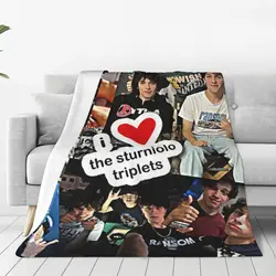 Sturniolo Triplets Blankets Handsome Boy Heart Travel Flannel Bedding Throws Warm Living Room Custom Bedspread Birthday Gift