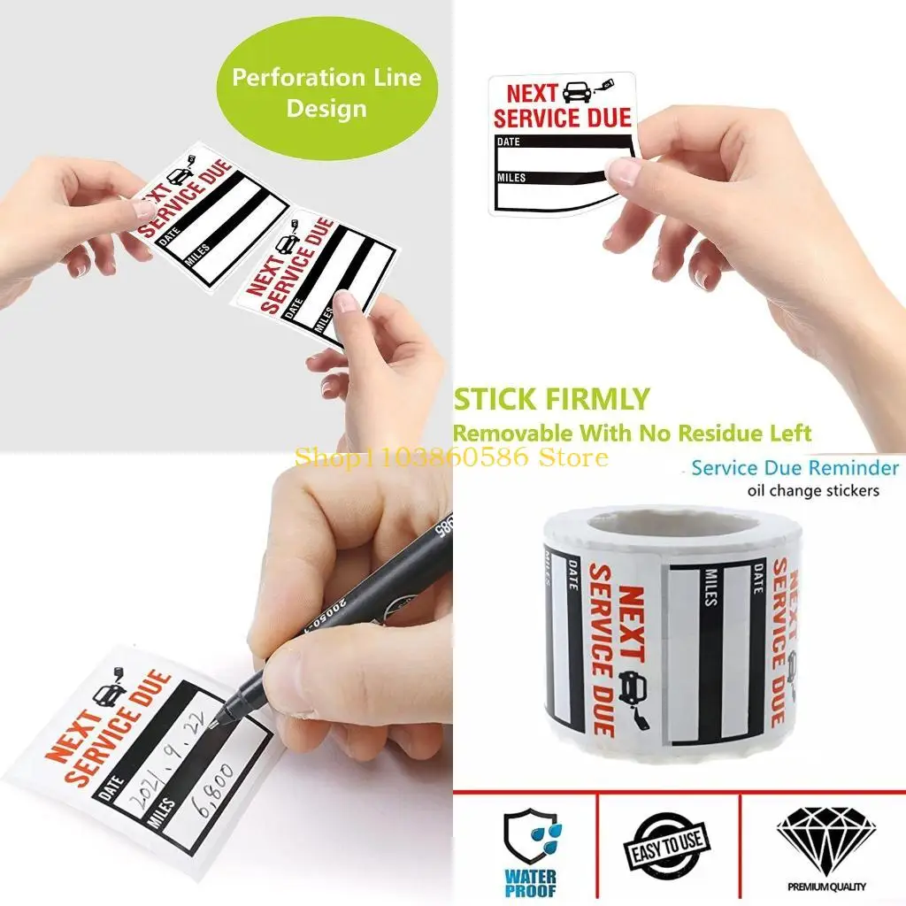 

242A 150x 2 Next Oil Change Due Service Stickers Windshield Labels Waterproof