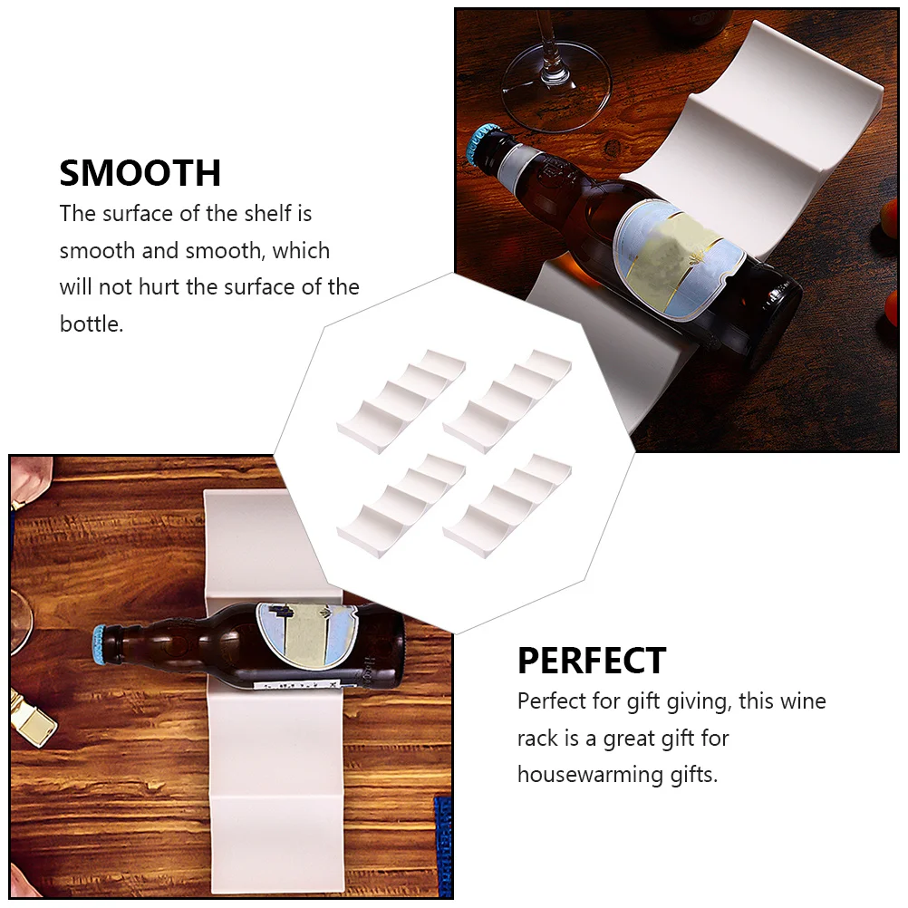 4Pcs Plastic Wine Bottle Rack European Style Wine Holder Stable Storage Organizer for Home Bar Restaurant Display
