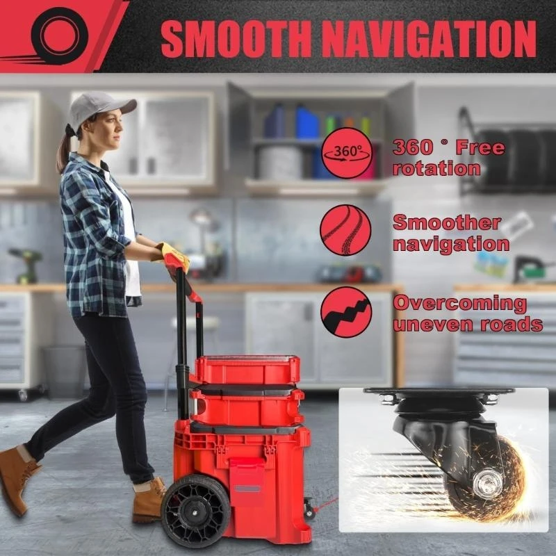 

Sturdy Collapsible Front Casters For Toolbox Mobility Upgrades Industrial Stainless Steel Structure 200lbs Rating B03E