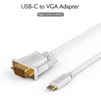 Adaptador USB C a VGA para Macbook, cable USB tipo C para MacBook Air, entrada USB-C, cable VGA, salida hasta 1080P, tipo C a VGA 10 best sales Tipo c a vga - №6