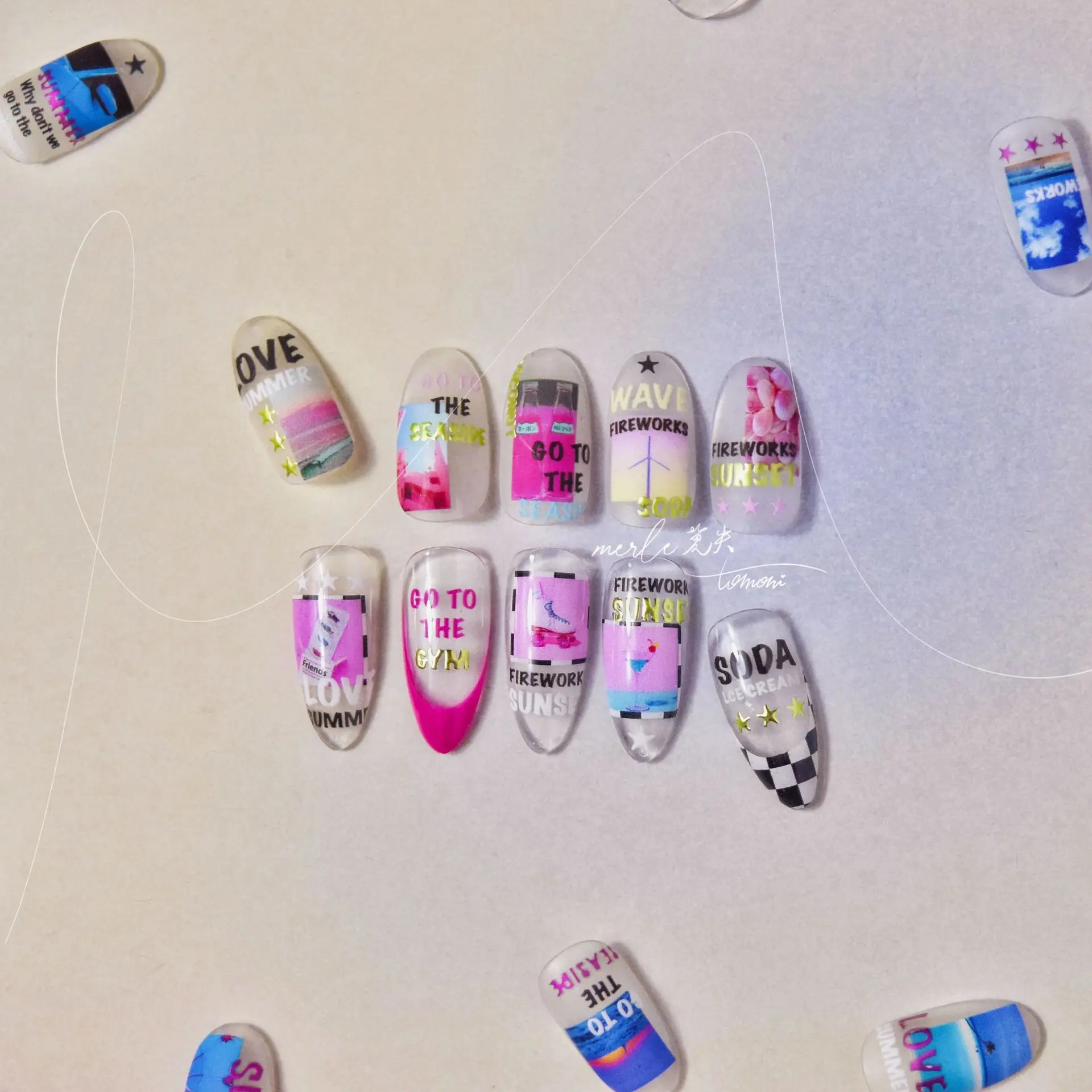 5d inglês carta decalque do prego carimbo quente cor carta decalque letras slider de alta qualidade requintado decoração da arte do prego adesivo