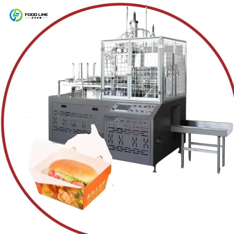 Customized Full Automatic Multi Grid 1 2 3 4 Grids Pe Coated Take Away Paper Lunch Fast Food Box Forming Making Machine
