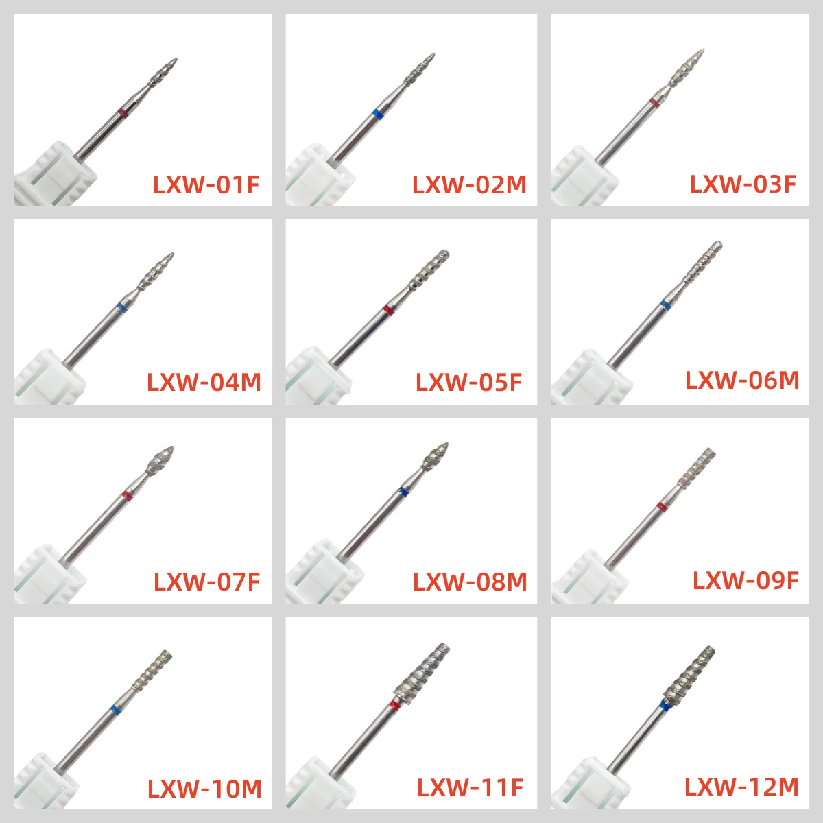 다이아몬드 절단 도구, 밀링 커터, 디버링, 연마 기계 액세서리용 나선형 패턴 네일 폴리쉬 드릴 비트 1개
