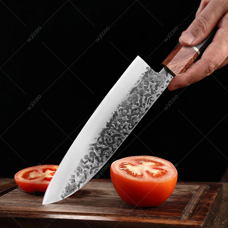 WXCOO Stainless Steel Butcher Boning Knife Kitchen Meat Cleaver Japanese Santoku Knife Chef Salmon Slicing Knives Sashimi Knife