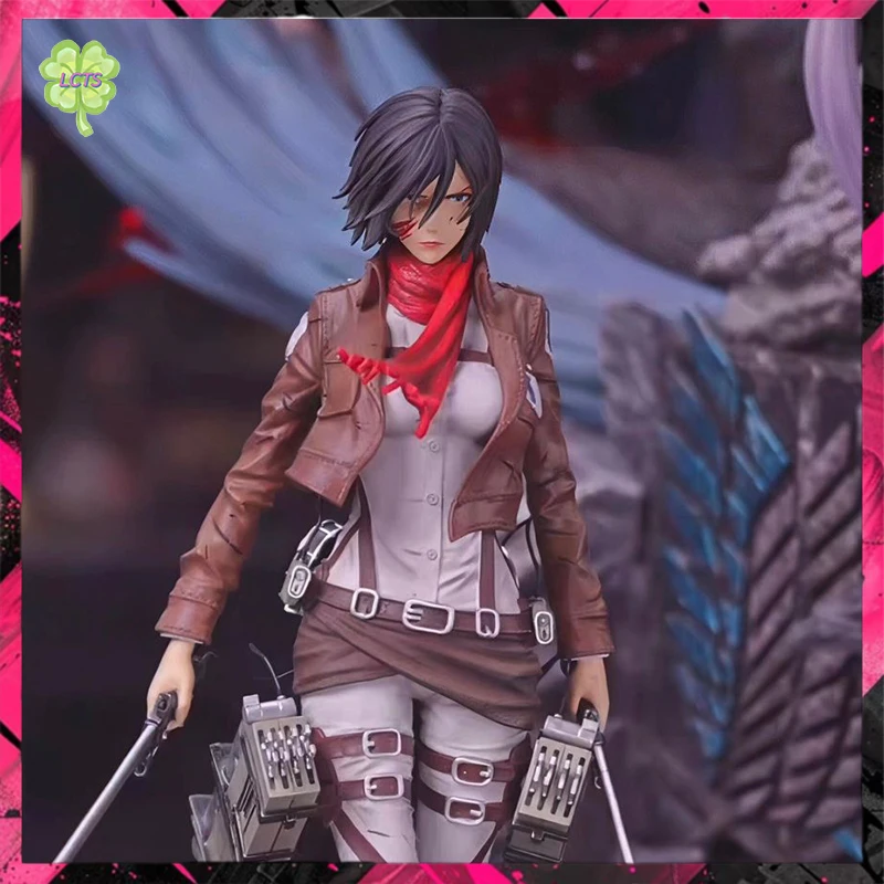 Preventa 29cm figuras de Anime Attack on Titan Mikasa·Ackerman figuras colección de estatuas de PVC modelo decoración de habitación regalos Juguetes
