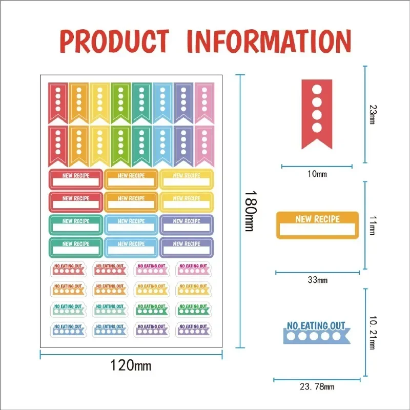 ملصقات تخطيط الطعام، ملصقات تزيين القرطاسية، كتاب الطعام اليومي والتسوق للمخططات، مجلة التقويمات #4