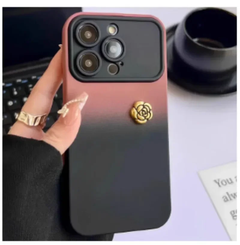 

The New Phone Case Is Suitable for iPhone 16pro camellia 15plus Business Window 13 Bracket 14 Handheld Rope 1211Protective Cover