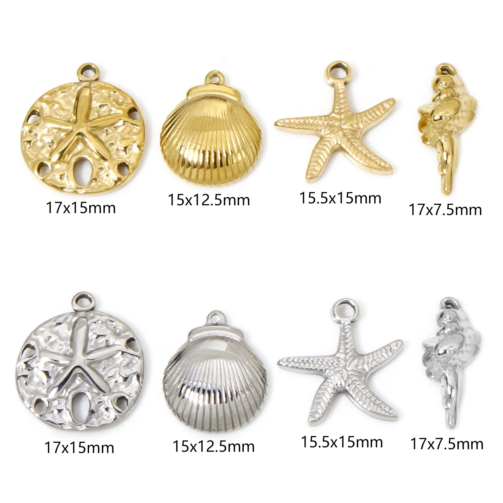 1pc New Stainless Steel Charms Multicolor Ocean Star Fish Shell Pendant DIY Necklace For Women Men Party Summer Jewelry Findings