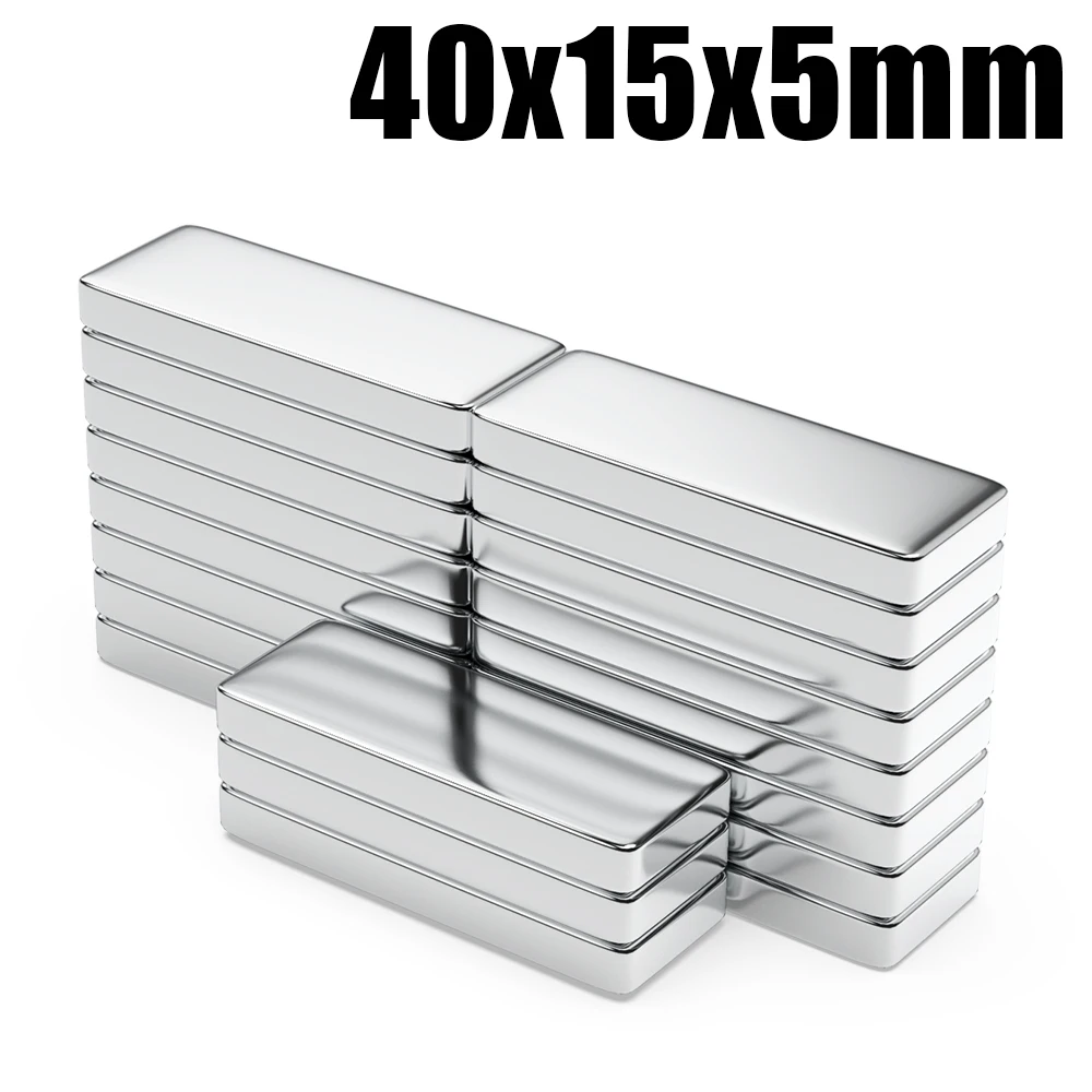 1/2/5/10 Pcs 40x15x5 N35 Neodymium Magnet 40mm X 15mm X 5mm NdFeB Block Super Powerful Strong Permanent Magnetic imanes