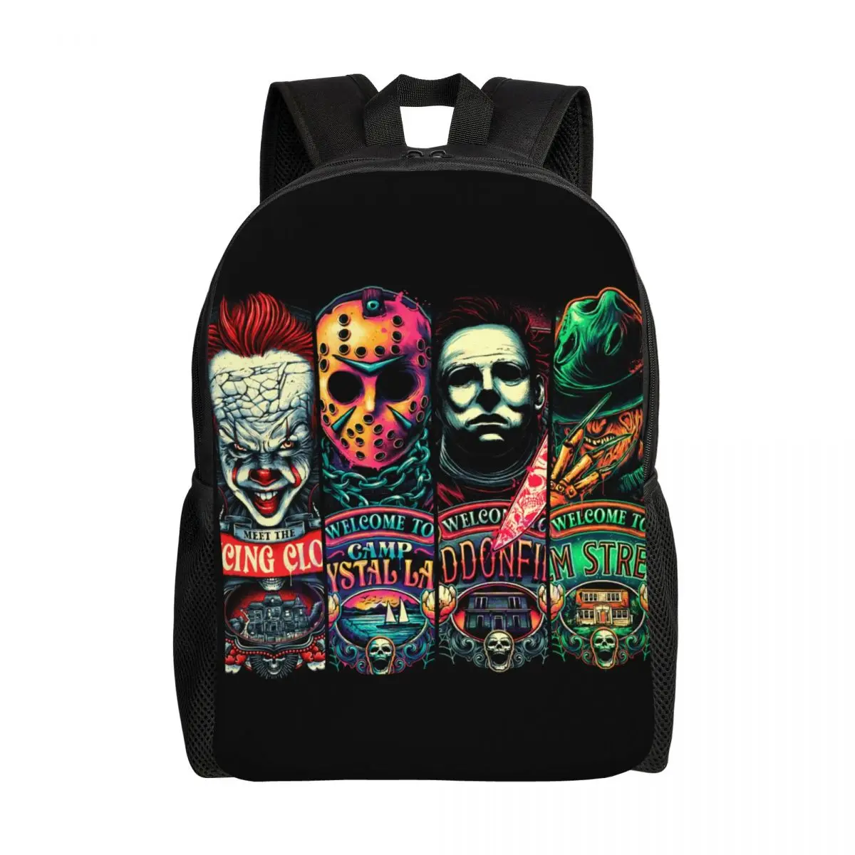 

Welcome To Horror Movies Laptop Backpack Men Women Fashion Bookbag for School College Students Bags