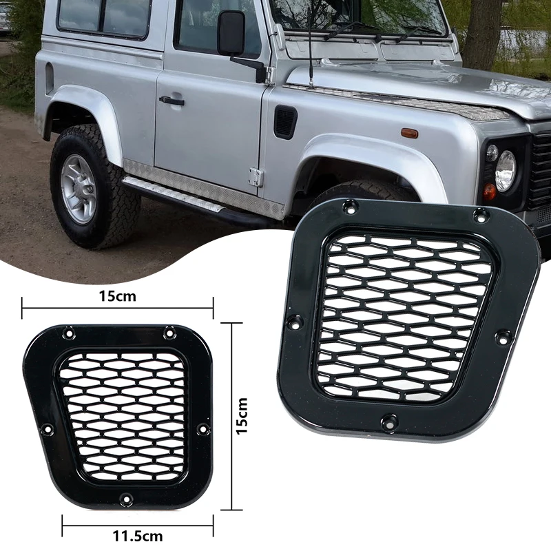 

Car Accessories For Land Rover Defender 2004 2005-2019 Automotive Side Grille Leaf Panels Decorative Shell Vent Honeycomb Cover
