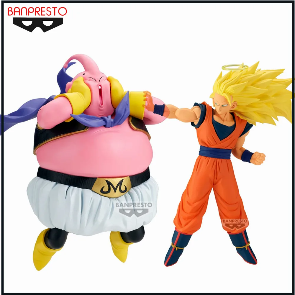 Oryginalna figurka anime Bandai DRAGON BALL Z MATCH MAKERS SUPER SAIYAN 3 SON GOKU MAJIN BUU Figurka akcji Zabawki Model kolekcjonerski