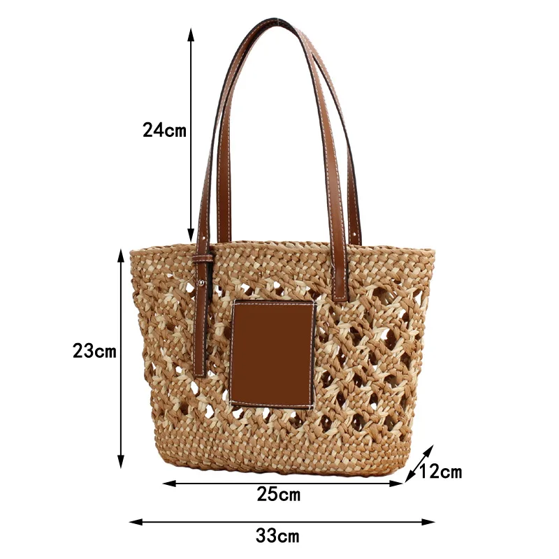 Imagem -06 - Verão Trançado Recorte Tote Bolsa Mulheres Moda Contraste Palha Mulher Shoulder Bolsa Casual Praia Férias Feminino Tote Bolsa Grande Bolsa