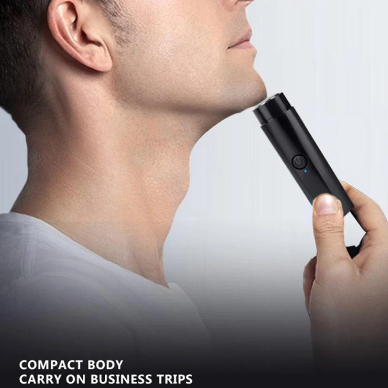 Electric Shaver One-Button Use Electric Razor For Men Rotary Portable Mini Shaver Pocket Size Rechargeable Wet&Dry