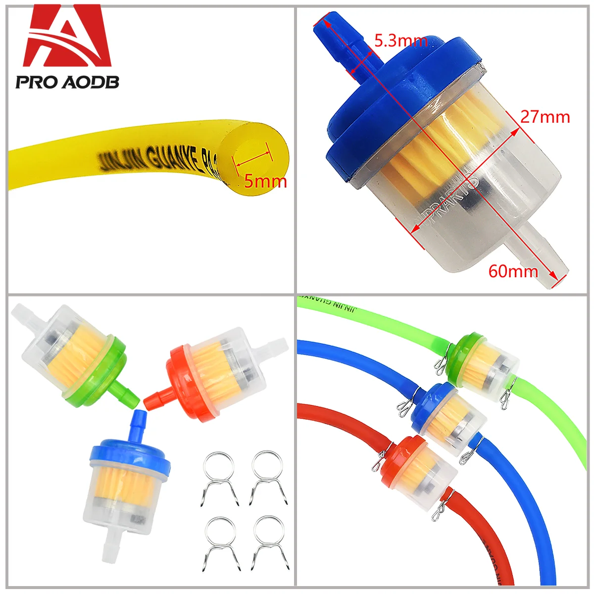 Scooter Motorcycle Moped Scooter Dirt Bike Universal 6mm ATV Go Kart Fuel Filter Motocross Gasoline Gas Fuel Gasoline Oil Filter